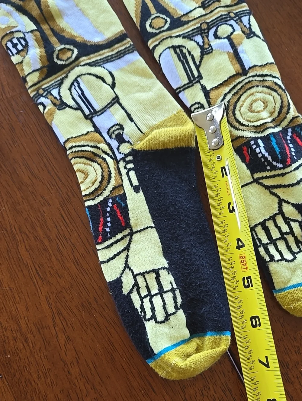 C3PO Socks One Size Black red white blue yellow tan brown Colors Unisex